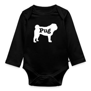 Mops - Baby Bio-Langarm-Body - Schwarz - Vorne
