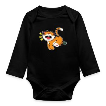 Flèche du Tigre - Body Bébé bio manches longues - noir - Devant