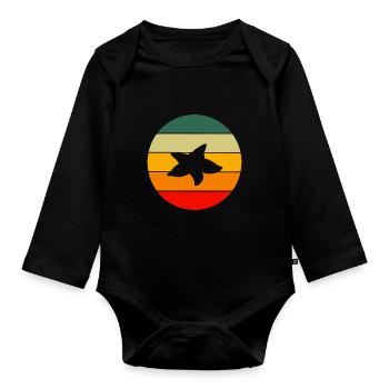 Ocean Animal Sea Animal Gift Retro Starfish - Organic Longsleeve Baby Bodysuit - black - Front