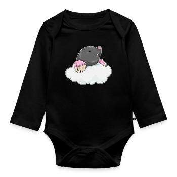 Nuages de taupes - Body Bébé bio manches longues - noir - Devant