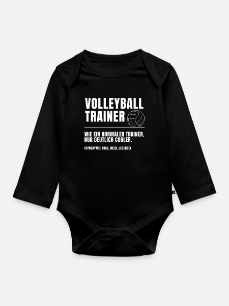 Volleyball Trainer Definition - Baby Bio-Langarm-Body - Schwarz