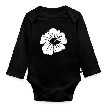 Blume - Baby Bio-Langarm-Body - Schwarz - Vorne
