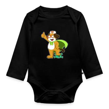 Dog Doctor - Organic Longsleeve Baby Bodysuit - black - Front