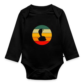 Retro Cobra Snake - Organic Longsleeve Baby Bodysuit - black - Front