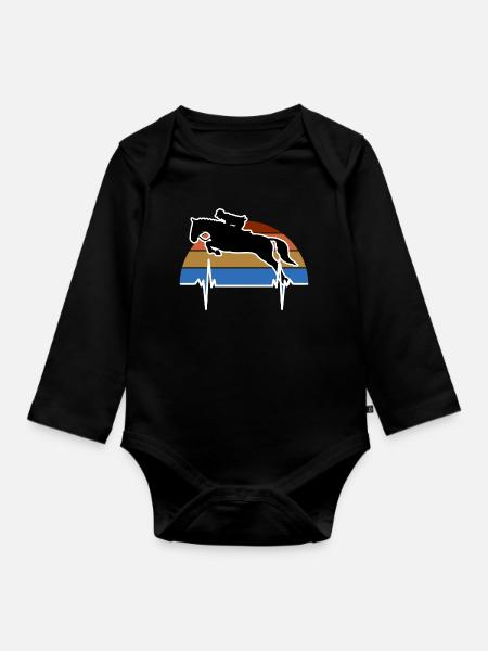 Herzfrequenzreiten - Baby Bio-Langarm-Body - Schwarz