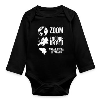 Belgique, je suis Belge, fierté Belge - Body Bébé bio manches longues - noir - Devant