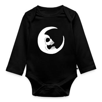 Crâne lunaire - Body Bébé bio manches longues - noir - Devant