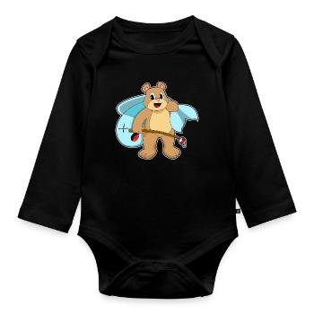 Pêche au poisson Bear Angler - Body Bébé bio manches longues - noir - Devant