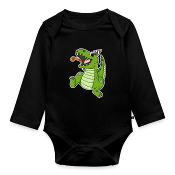 Dino Party - Body Bébé bio manches longues - noir - Devant