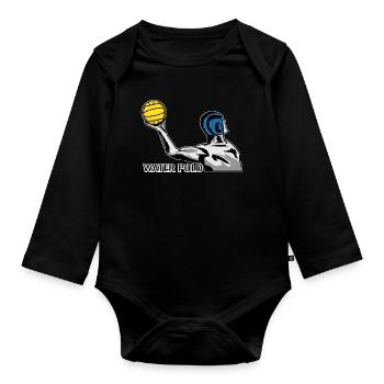 Wasserball Water Polo - Organic Longsleeve Baby Bodysuit - black - Front