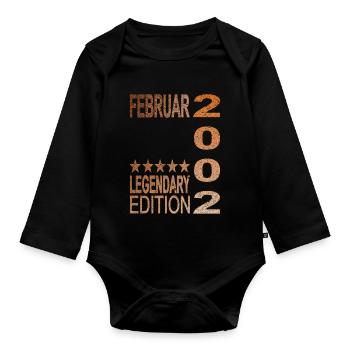 Legendary 2002 February Edition - Organic Longsleeve Baby Bodysuit - black - Front
