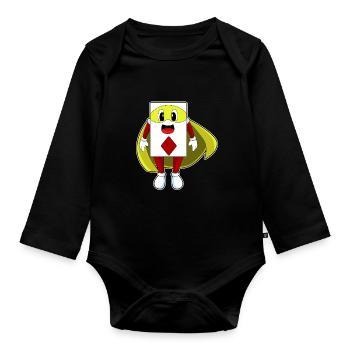 Poker Pokerkarten - Baby Bio-Langarm-Body - Schwarz - Vorne