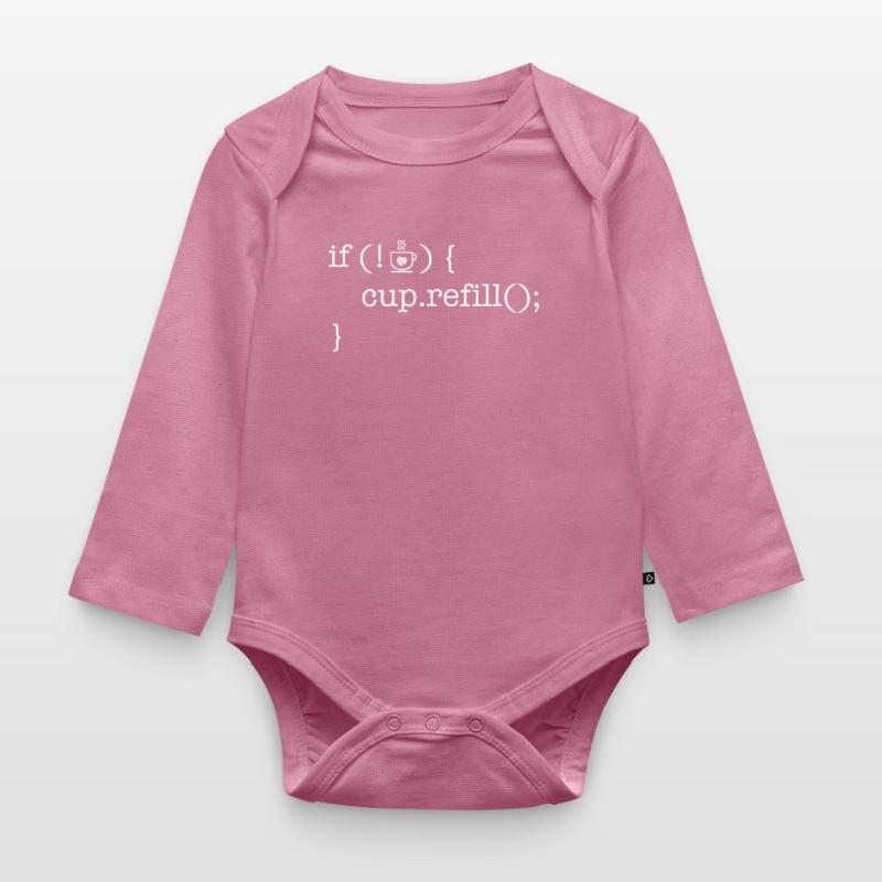 Coffee code lover software developer programmer Organic Longsleeve Baby Bodysuit