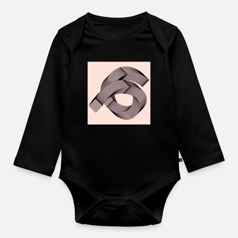 Graphic pattern - Organic Longsleeve Baby Bodysuit - black