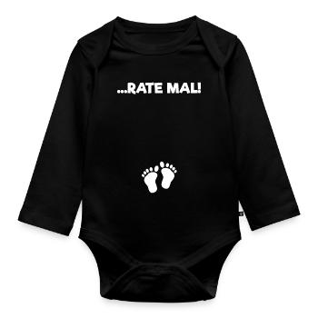 Babyfüße Schwangerschaft Babybauch Schwanger - Baby Bio-Langarm-Body - Schwarz - Vorne