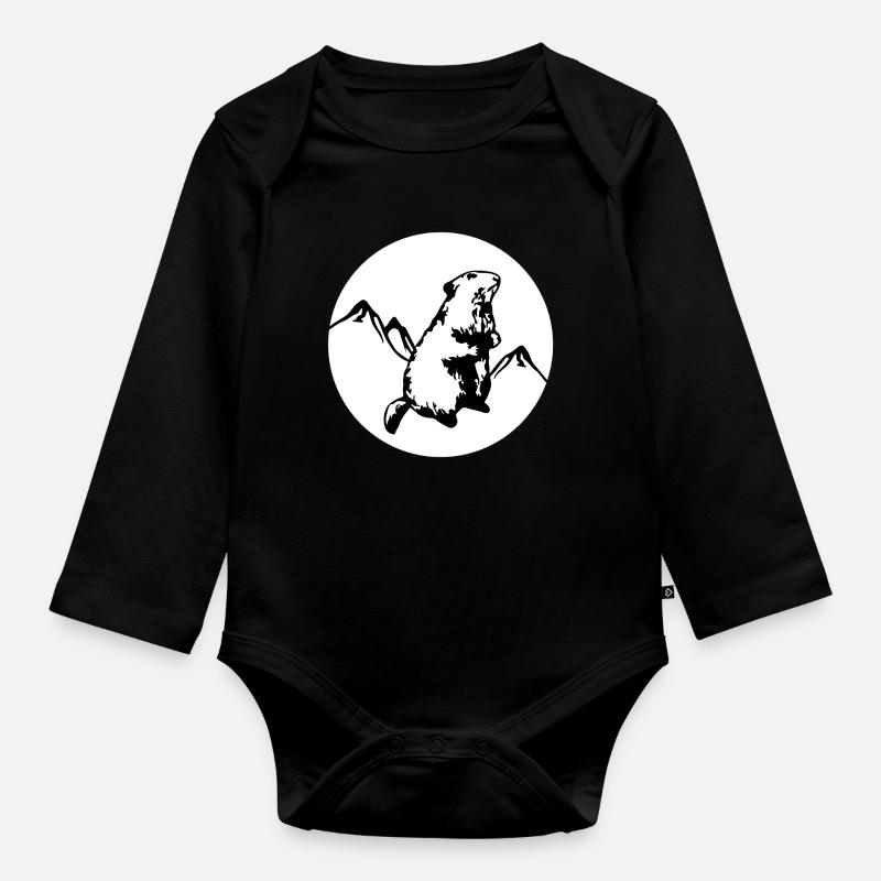 Marmotte - Body Bébé bio manches longues - noir