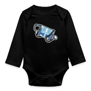 Logo Radiology Manip Radio Radiologist Radiology - Organic Longsleeve Baby Bodysuit - black - Front