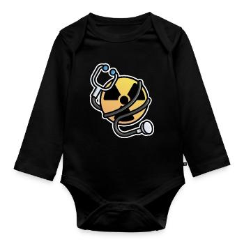 Logo Strahlung Manip Radiologe Radiologe Radiologie - Baby Bio-Langarm-Body - Schwarz - Vorne