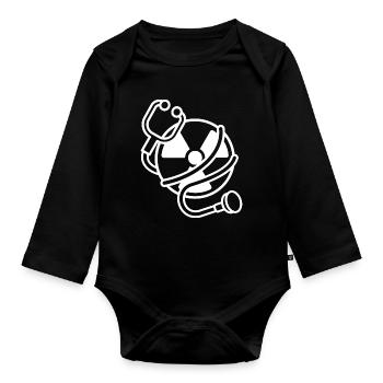 Logo Radiation Manip Radio Radiologist Radiology - Organic Longsleeve Baby Bodysuit - black - Front