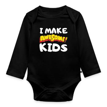 Ich mache tolle Kids Comic - Baby Bio-Langarm-Body - Schwarz - Vorne