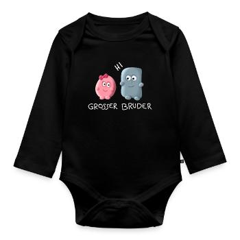 Grosser Bruder - Baby Bio-Langarm-Body - Schwarz - Vorne