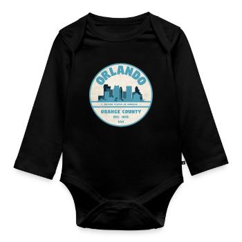 Orlando Skyline - Organic Longsleeve Baby Bodysuit - black - Front