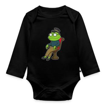Chaise Frog - Body Bébé bio manches longues - noir - Devant