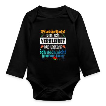 Kostüm Natürlich Verkleidet - Baby Bio-Langarm-Body - Schwarz - Vorne
