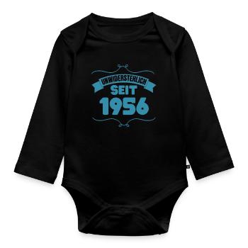 67. Geburtstag Geschenk Unwiderstehlich seit 1956 - Baby Bio-Langarm-Body - Schwarz - Vorne