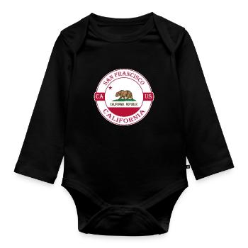Logo souvenir du drapeau de la Californie de San Francisco aux États-Unis - Body Bébé bio manches longues - noir - Devant