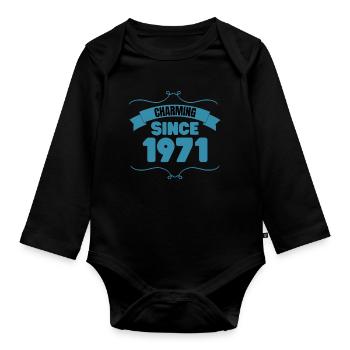 52. Geburtstags Party Geschenk Charmant seit 1971 - Baby Bio-Langarm-Body - Schwarz - Vorne