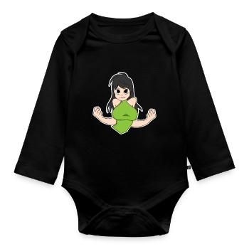 Anime - Baby Bio-Langarm-Body - Schwarz - Vorne