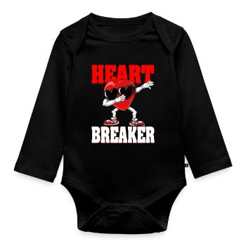 Dabbing Heart Breaker Drôle Messieurs Enfants Garçons - Body Bébé bio manches longues - noir - Devant