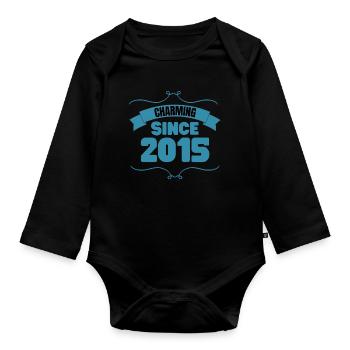 8. Geburtstags Party Geschenk Charmant seit 2015 - Baby Bio-Langarm-Body - Schwarz - Vorne