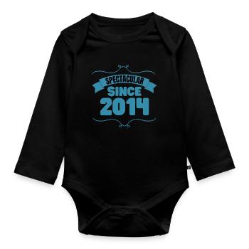Cadeau 9e anniversaire Spectaculaire depuis 2014 - Body Bébé bio manches longues - noir - Devant