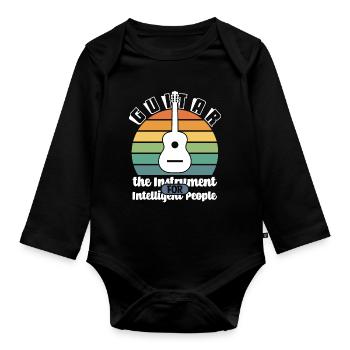 Gitarre intelligente Menschen - Baby Bio-Langarm-Body - Schwarz - Vorne