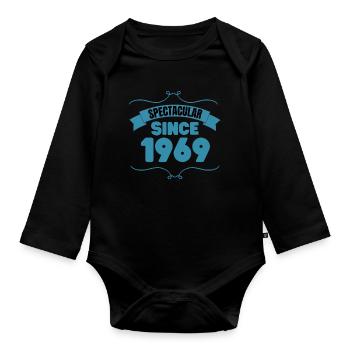 Cadeau du 54e anniversaire Spectaculaire depuis 1969 - Body Bébé bio manches longues - noir - Devant