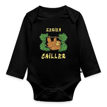 Serien Chiller - Baby Bio-Langarm-Body - Schwarz - Vorne