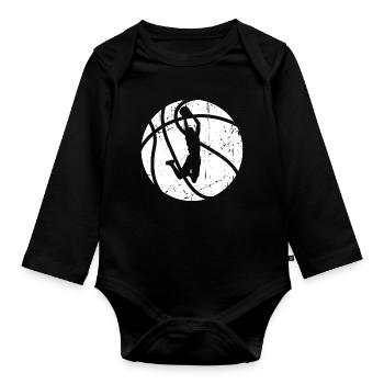 Basketballspieler - Baby Bio-Langarm-Body - Schwarz - Vorne