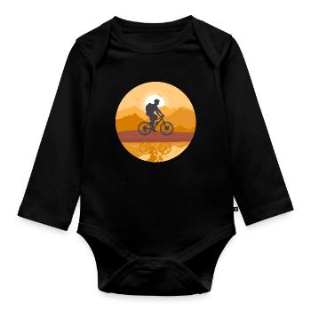 Radfahren, Radfahrer, Fahrradfan - Baby Bio-Langarm-Body - Schwarz - Vorne