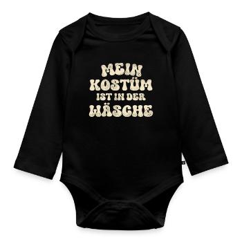 Karneval Fasching - Baby Bio-Langarm-Body - Schwarz - Vorne