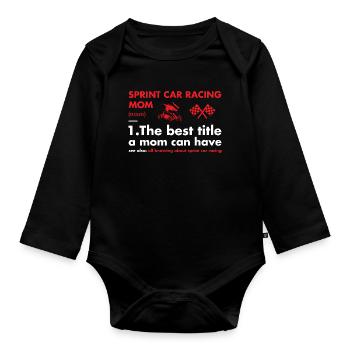 Sport Mom Définition Sprint Car Racing - Body Bébé bio manches longues - noir - Devant