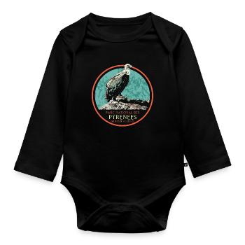Vulture in the Pyrenees National Park - Organic Longsleeve Baby Bodysuit - black - Front