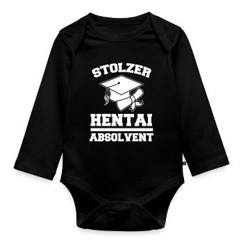 Japanese Statement Manga Anime Comic Cosplay - Organic Longsleeve Baby Bodysuit - black - Front