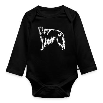 Borzoi "Black Edition" - Organic Longsleeve Baby Bodysuit - black - Front