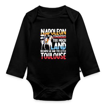 Napoleon Conquered Too Much Land Toulouse - Baby Bio-Langarm-Body - Schwarz - Vorne