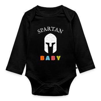Spartanischer Babykrieger - Baby Bio-Langarm-Body - Schwarz - Vorne