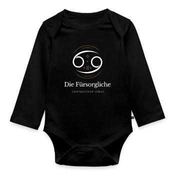 Krebs Sternzeichen Emblem - Baby Bio-Langarm-Body - Schwarz - Vorne