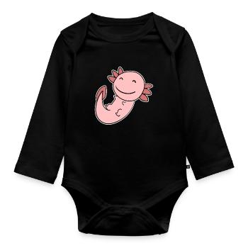 Axolotl Motif Enfants Mignons - Body Bébé bio manches longues - noir - Devant