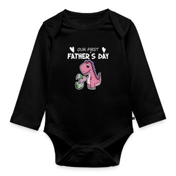 Cadeau de fête des pères - Père Fille - Body Bébé bio manches longues - noir - Devant